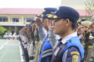 Dishub Banjarmasin Mengikuti Apel Pergeseran Pasukan dalam Rangka Pengamanan Tahap Pemungutan dan Perhitungan Suara Pilkada Kota Banjarmasin Tahun 2024