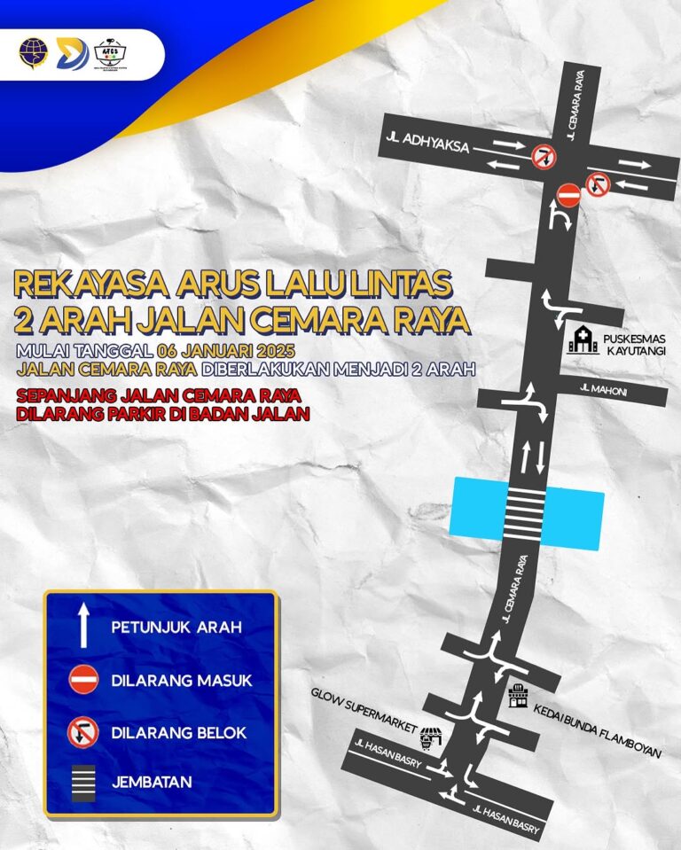 Jalan Cemara Sudah Mulai di Berlakukan Dua Arah Selama Tiga Bulan Kedepan