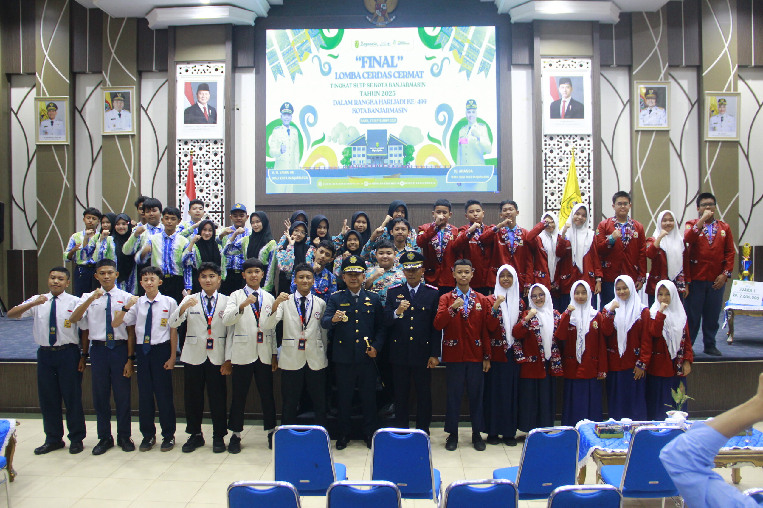 Final Lomba Cerdas Cermat Transportasi Meriah, SMPN 16 Banjarmasin Raih Juara Pertama