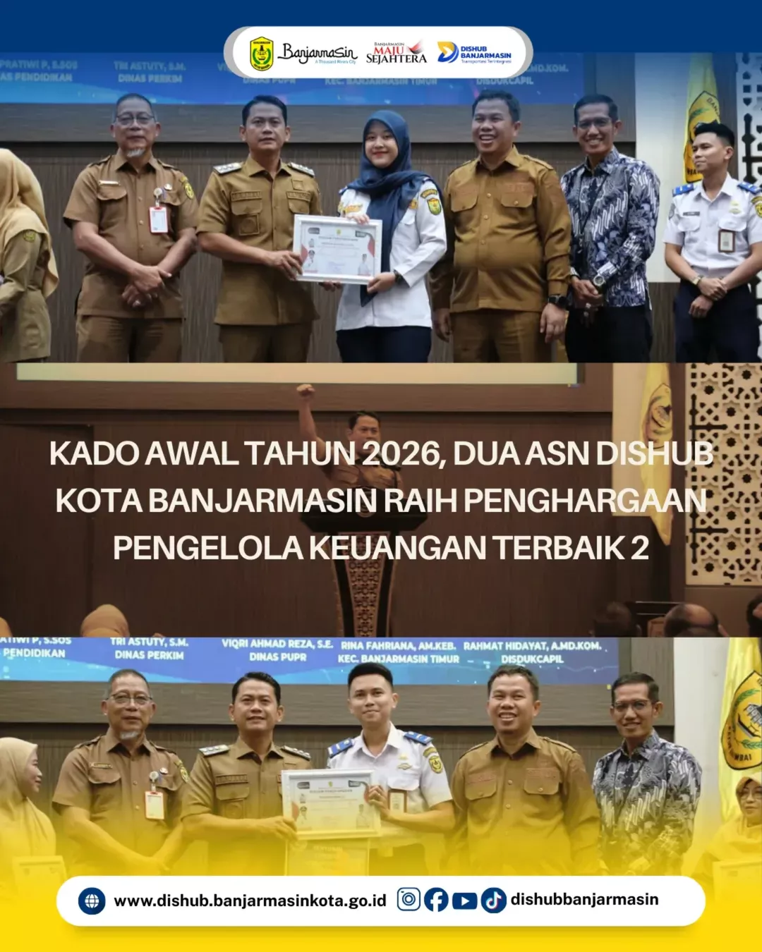 Kado Awal Tahun 2026, Dua ASN Dishub Banjarmasin Raih Penghargaan